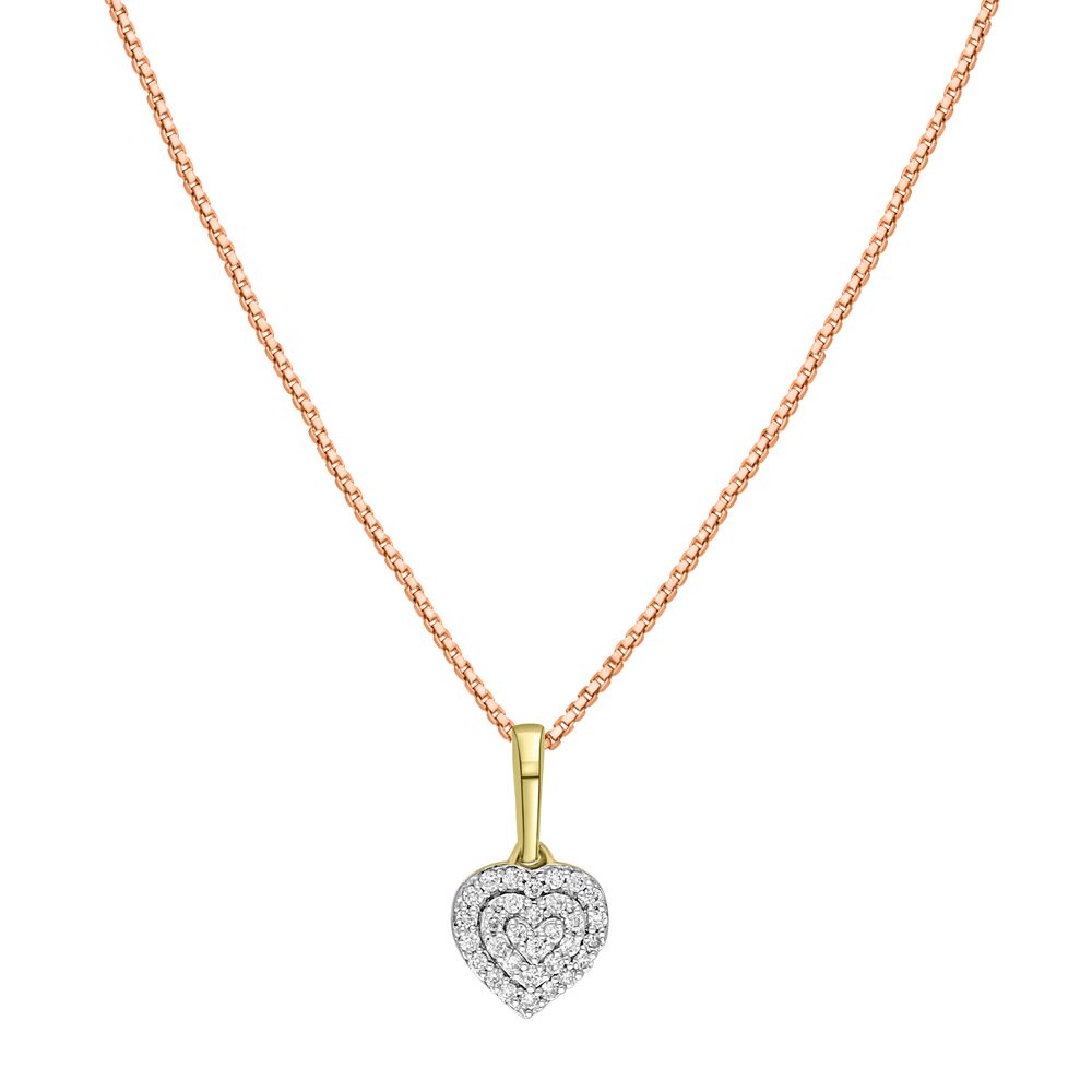 Heart Shaped Diamond Pendant-Pendants-OPS16067-D400R0C