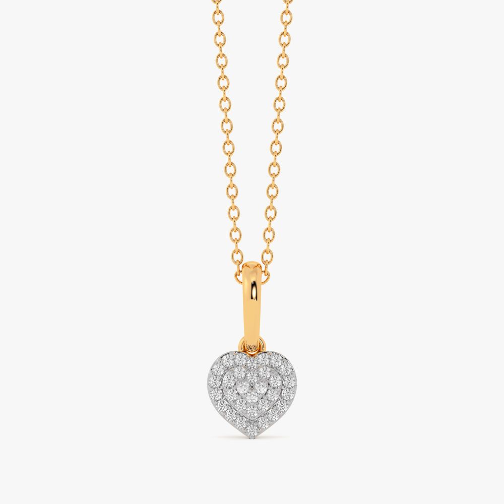 Heart Shaped Diamond Pendant-Pendants-OPS16067-D400R0C