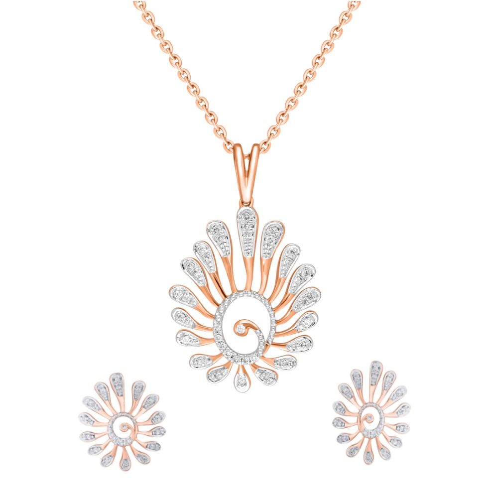 Gorgeous Peacocock Feather Design Jewellery Set-All Jewellery-OSP18027-D400X0C