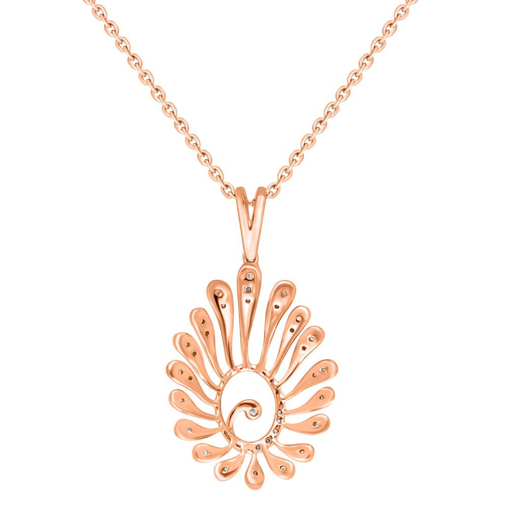 Peacock Design Diamond Pendant-Pendants-OPS18027-D400X0C