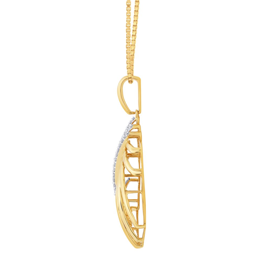 Carved Yellow Gold Diamond Pendant-All Jewellery-OPS18034-D400R0B