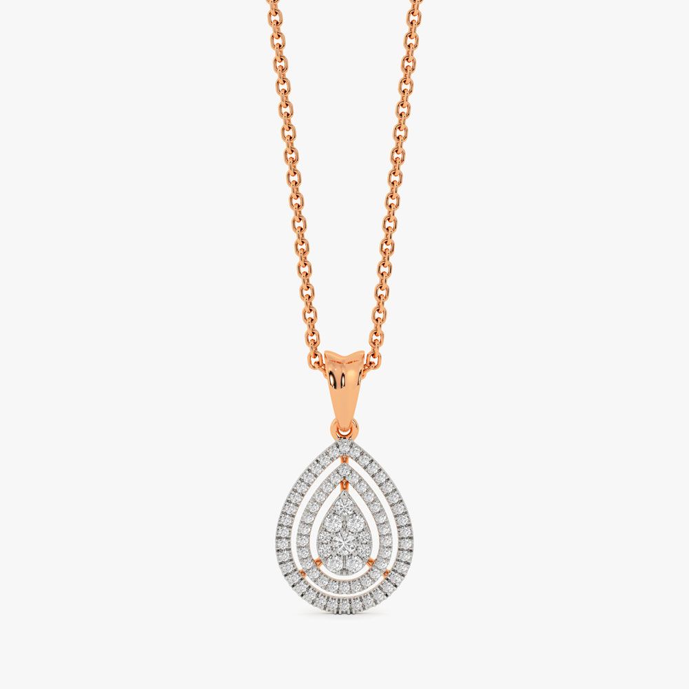 Gleaming Rose Gold Diamond Pendant-All Jewellery-OPS18038-D400X0C