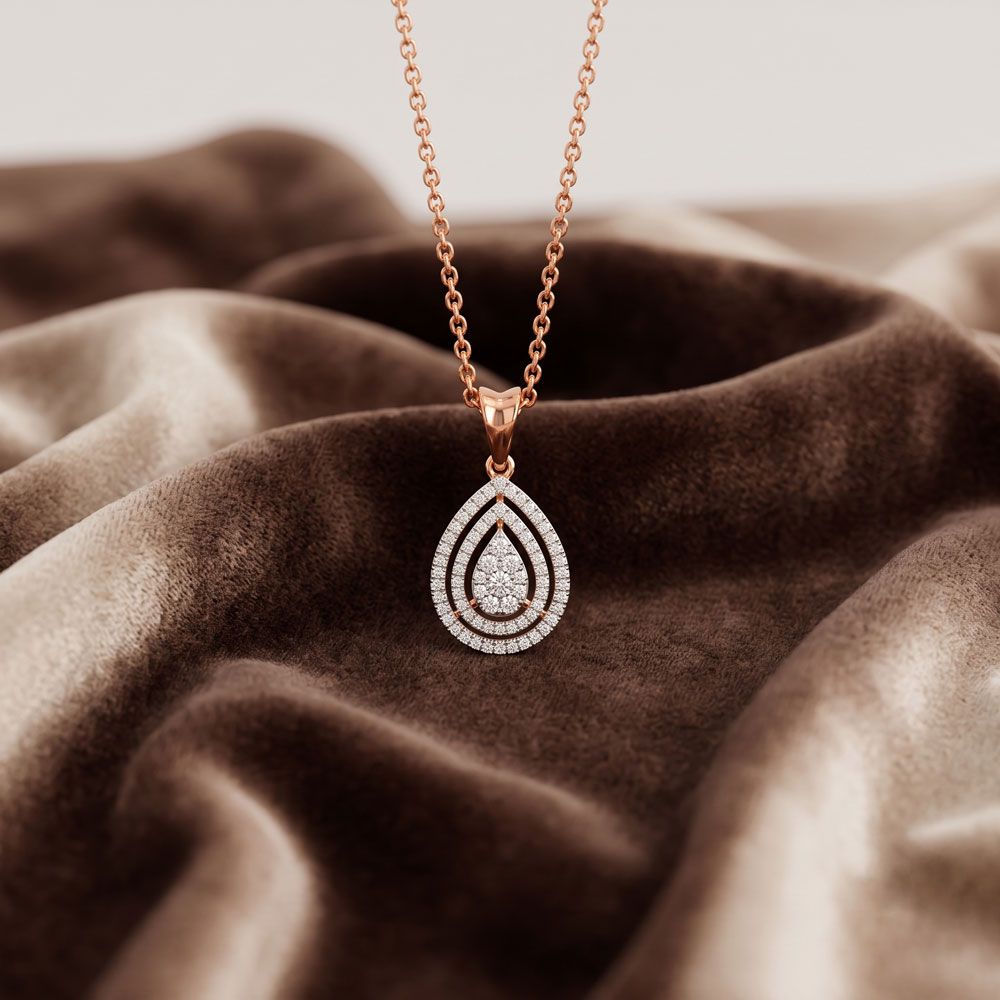 Gleaming Rose Gold Diamond Pendant-All Jewellery-OPS18038-D400X0C