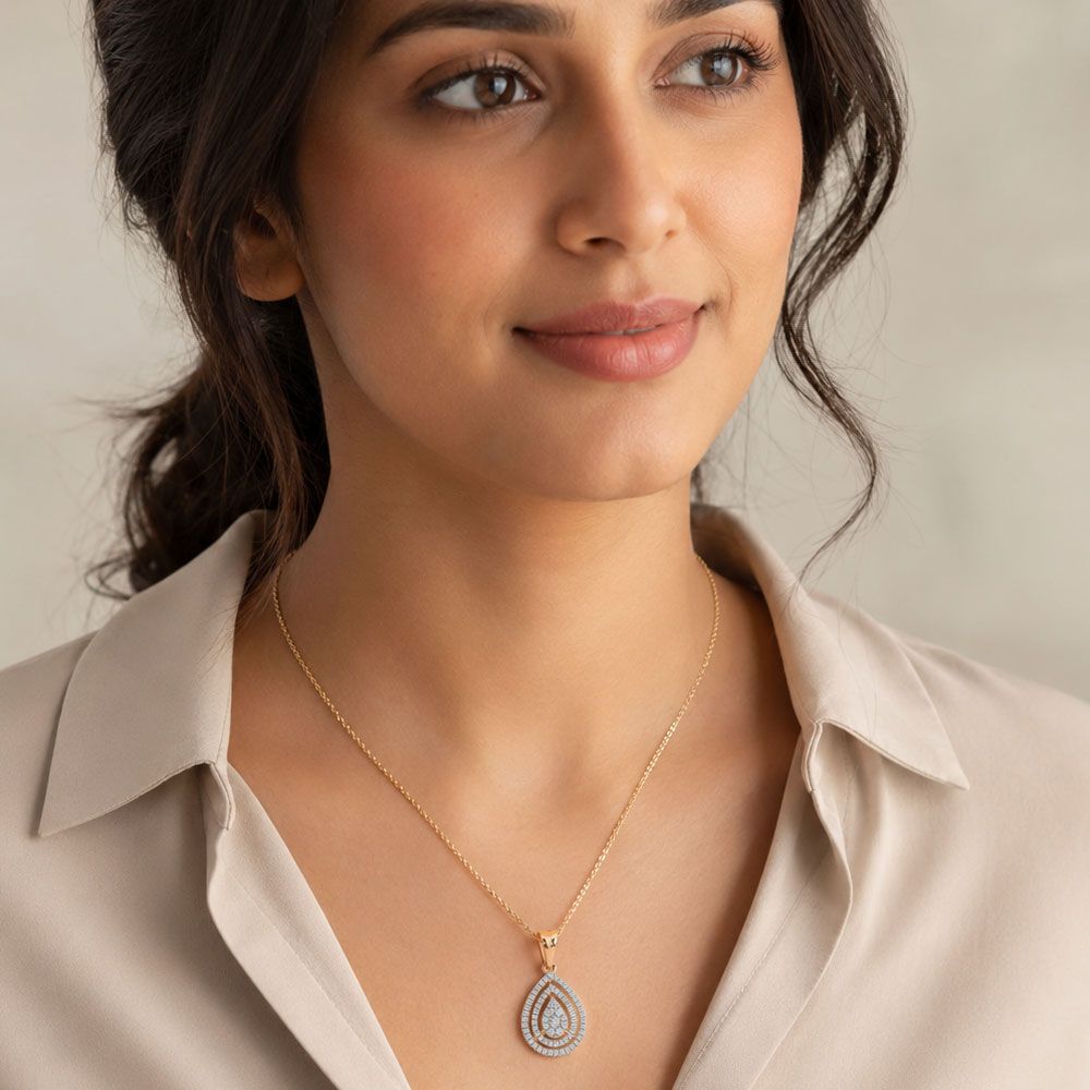 Gleaming Rose Gold Diamond Pendant-All Jewellery-OPS18038-D400X0C