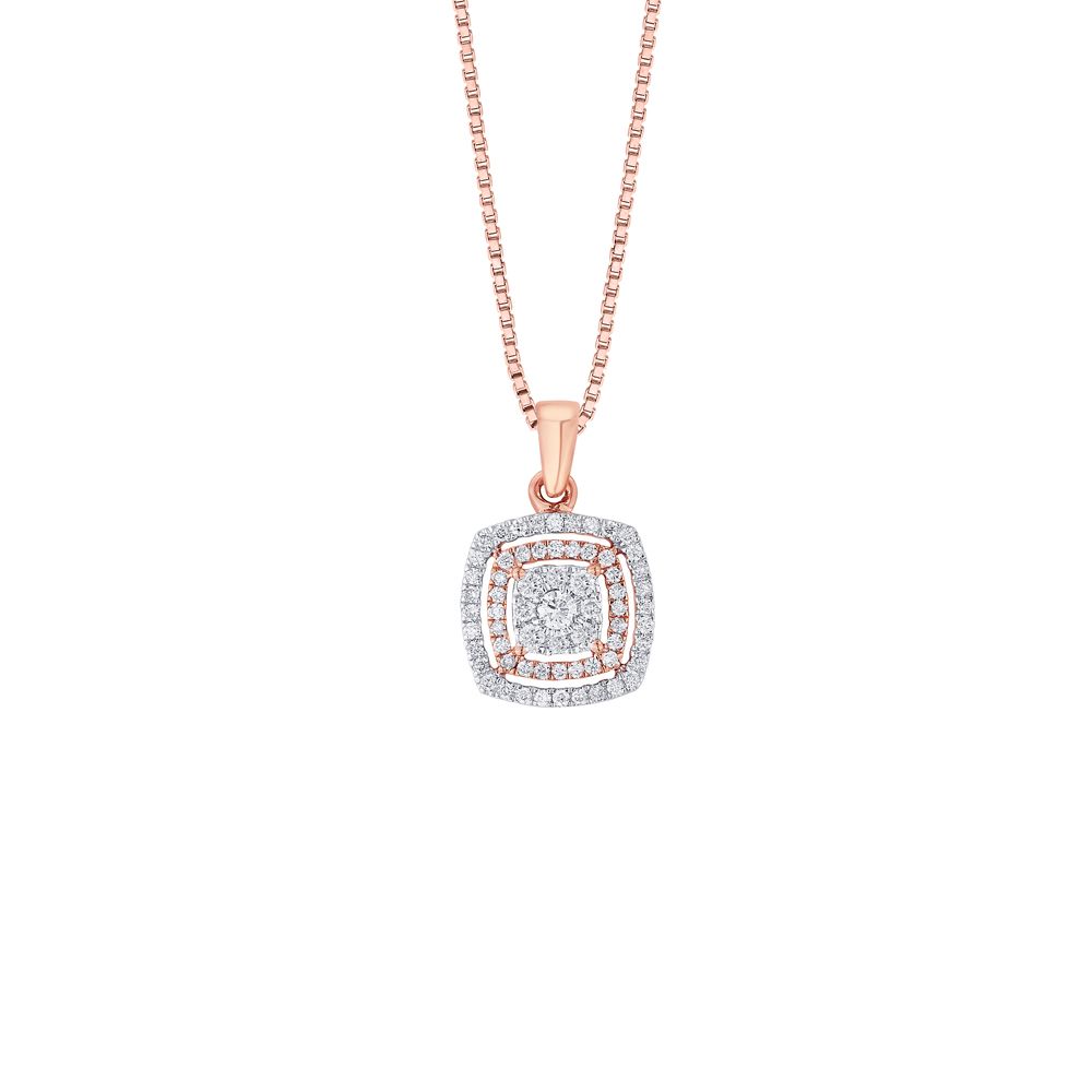 Sleek Diamond 18KT Rose Gold Pendant Set-Diamond-OSP18039-D400X0B