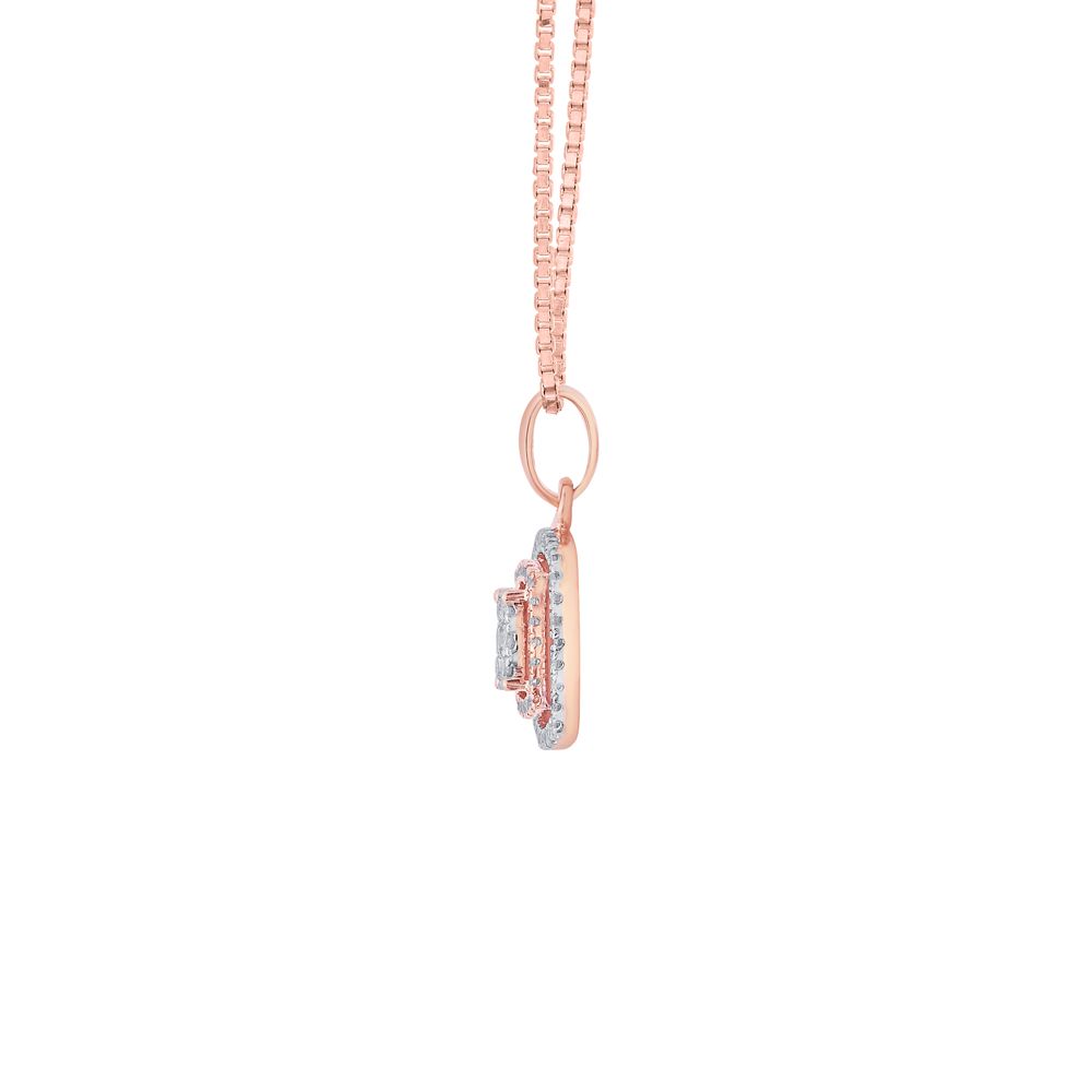 Sleek Diamond 18KT Rose Gold Pendant Set-Diamond-OSP18039-D400X0B
