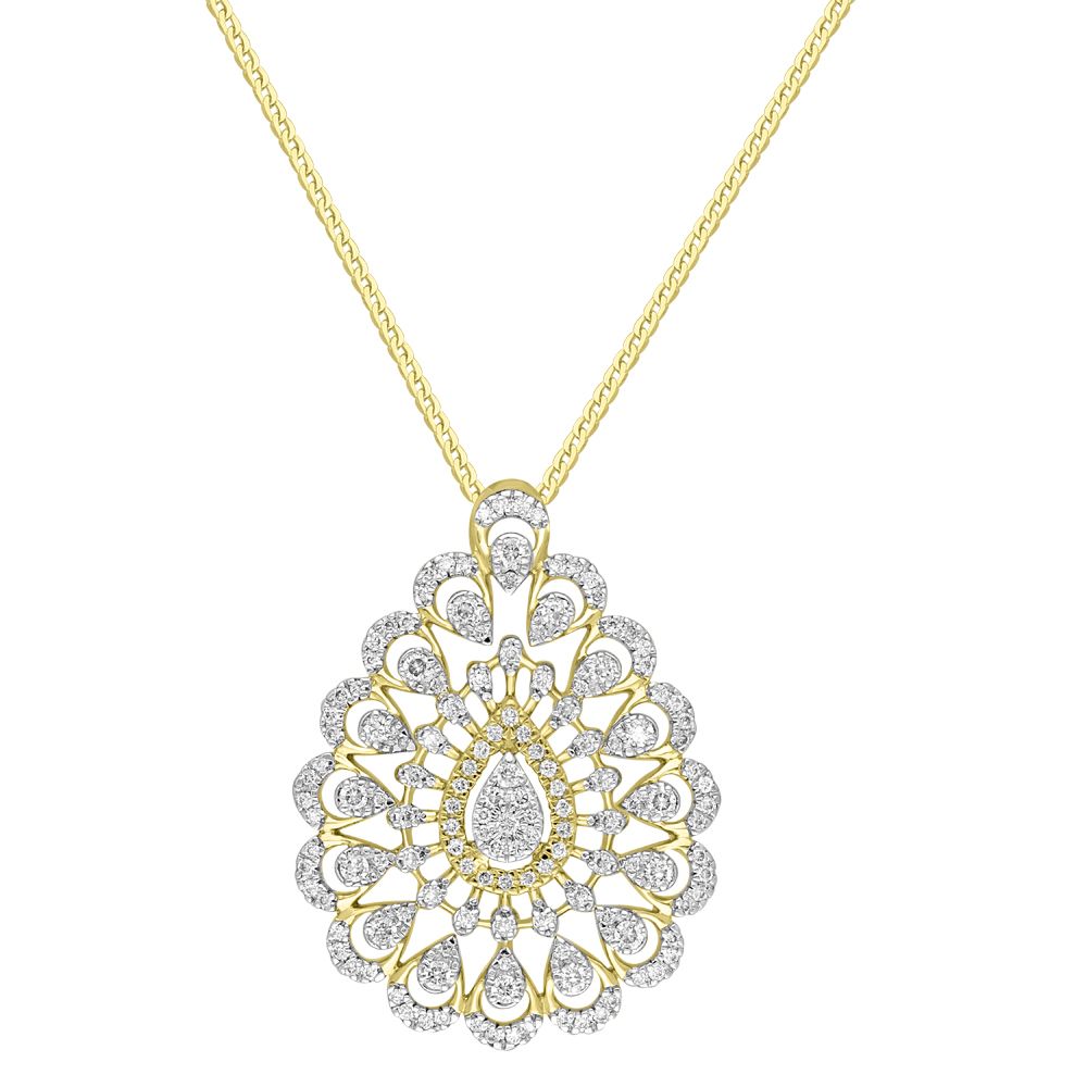 Diamond Pendant Set-Pendants-OPS18046-D400R0B