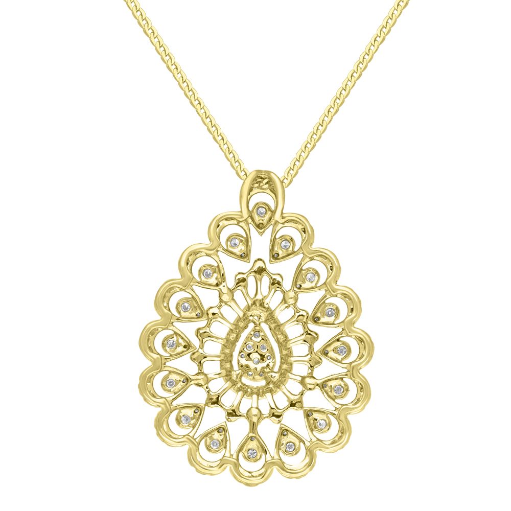 Enchanting Yellow Gold Diamond Pendant Set-Diamond-OSP18046-D400R0B