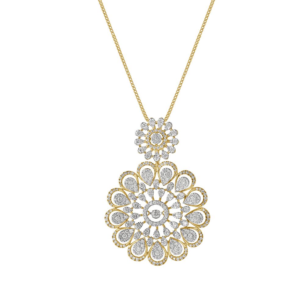 Inspiring Yellow Gold Pendant and Earrings Set-All Jewellery-OSP18050-D400X0C