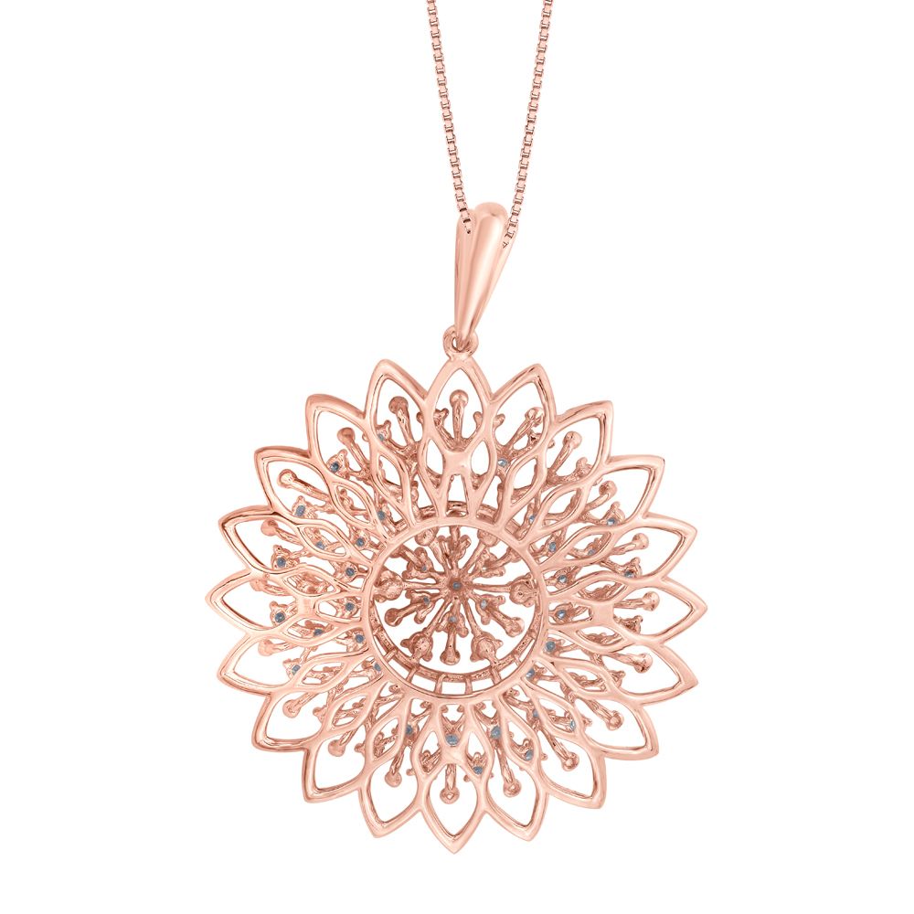 Floral Story Rose Gold Diamond Pendant Set-Diamond-OSP19013-D400X0C