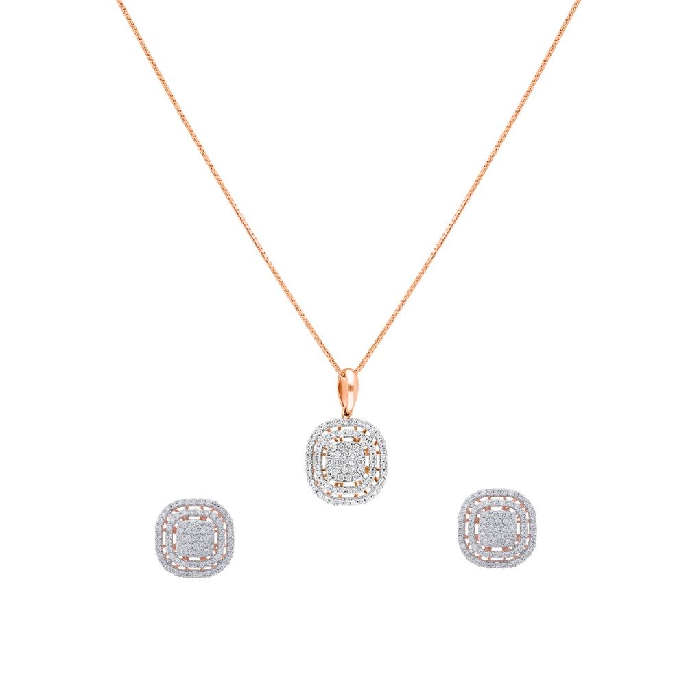 Geometric Design 18Kt Rose Gold Jewellery Set-All Jewellery-OSP20014-D300X0B