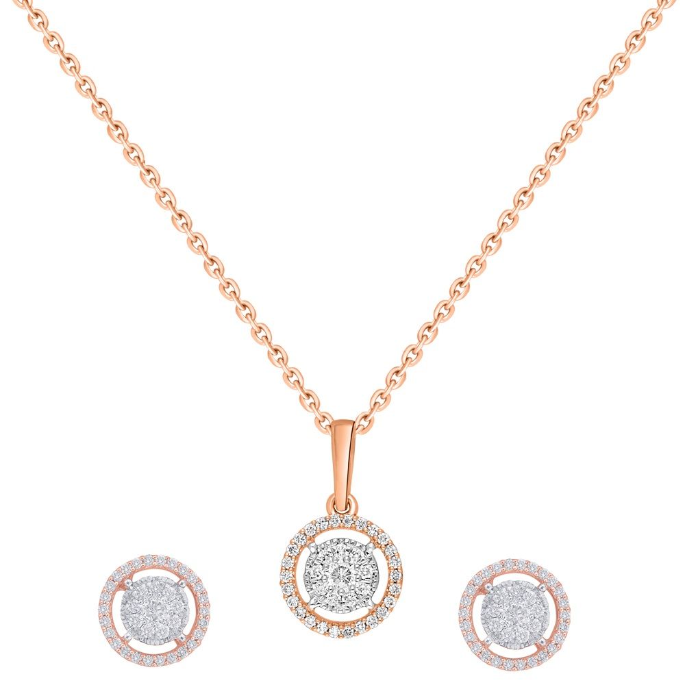 Round Diamond Crown Star Pendant Set in Rose Gold-All Jewellery-OSP20029-M300X0B