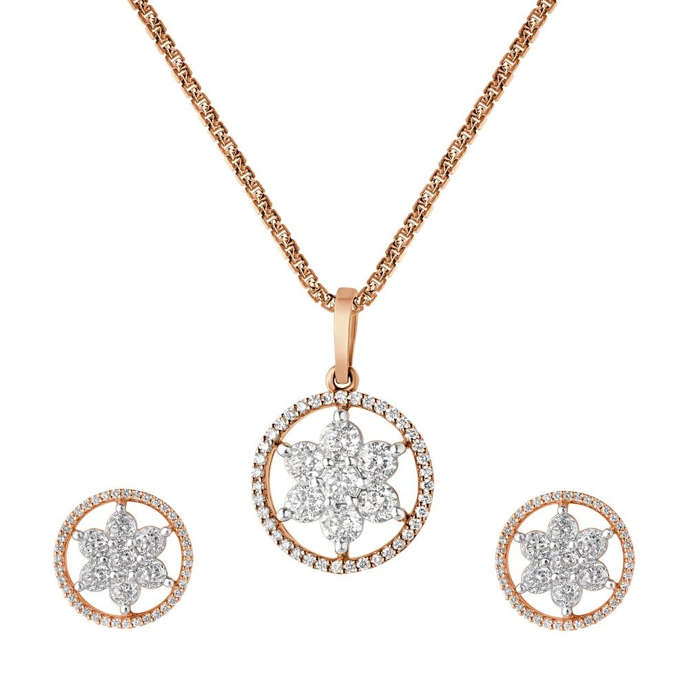 Resplendent Rose Gold Crown Star Pendant Set-All Jewellery-OSP20042-M300X0B