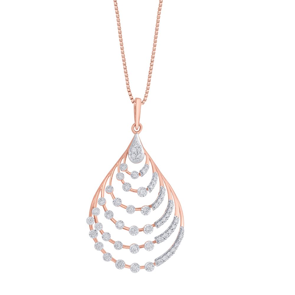 Teardrop Design Rose Gold Pendant-All Jewellery-OPS22002-D400X0C