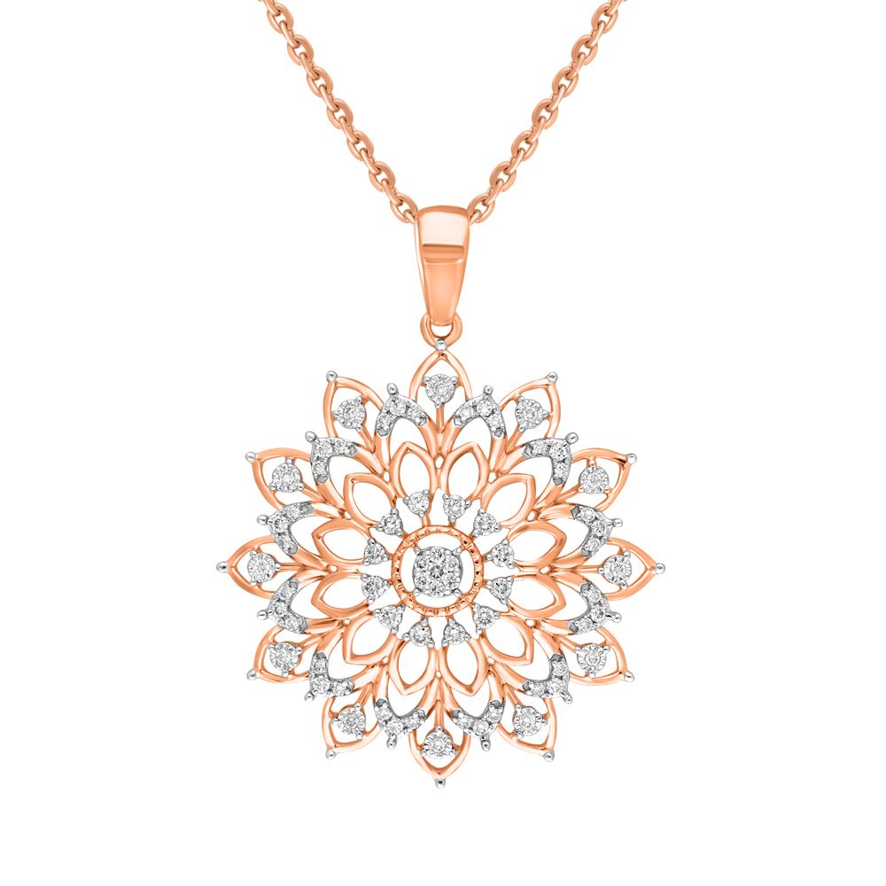 Polished Mandala Design Rose Gold Pendant-Pendants-OPS22042-D900X0C