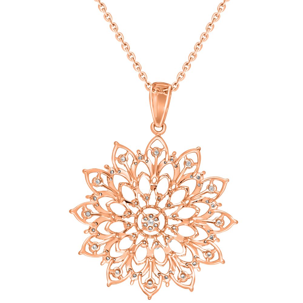 Polished Mandala Design Rose Gold Pendant-Pendants-OPS22042-D900X0C