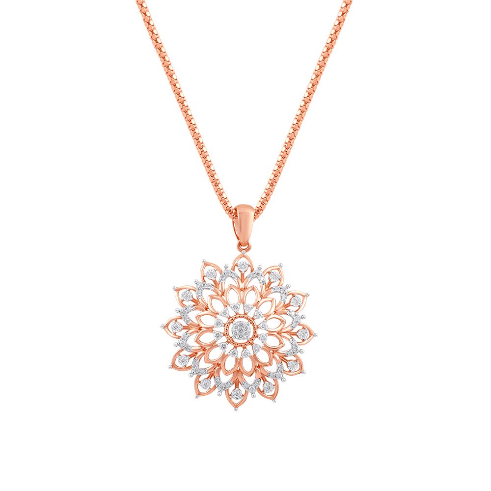 Polished Mandala Design Rose Gold Pendant Set-All Jewellery-OSP22042-D900X0C