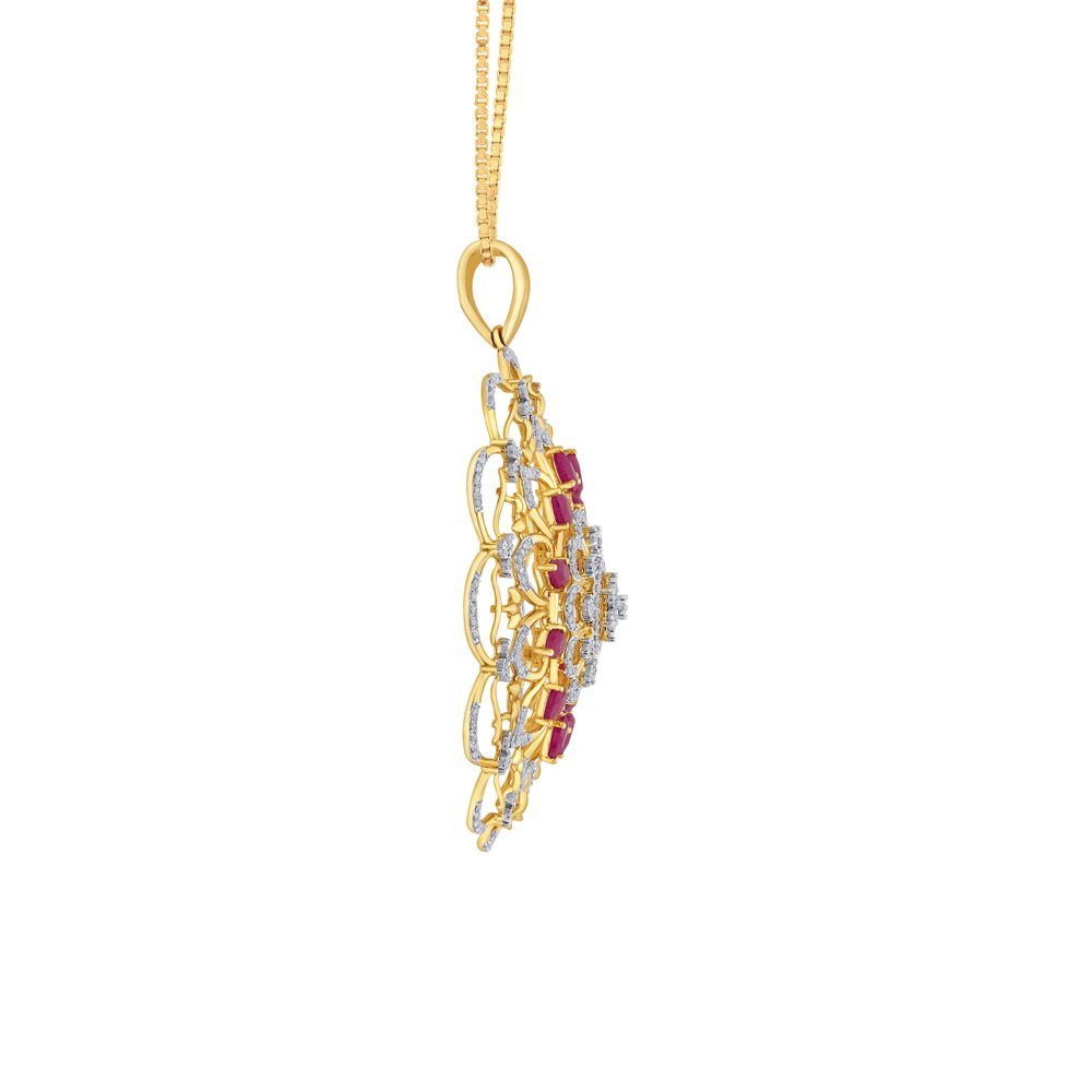 Unique Diamond Mandala Pendant Set-Pendants-OPS22045-D410R0C