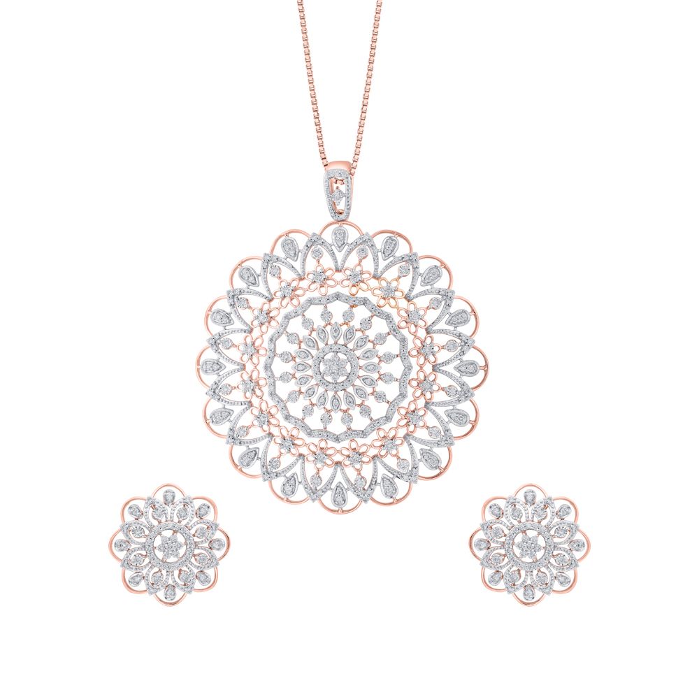 Blooming Shine Diamond Pendant Set-Diamond-OSP22046-D400X0C