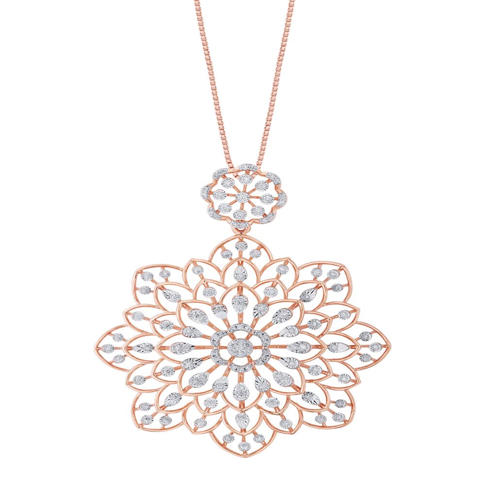 Floral Diamond Pendant in Rose Gold-All Jewellery-OPS22047-D400X0C