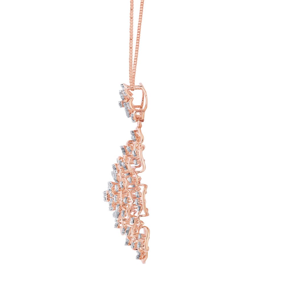 Floral Diamond Pendant in Rose Gold-All Jewellery-OPS22047-D400X0C