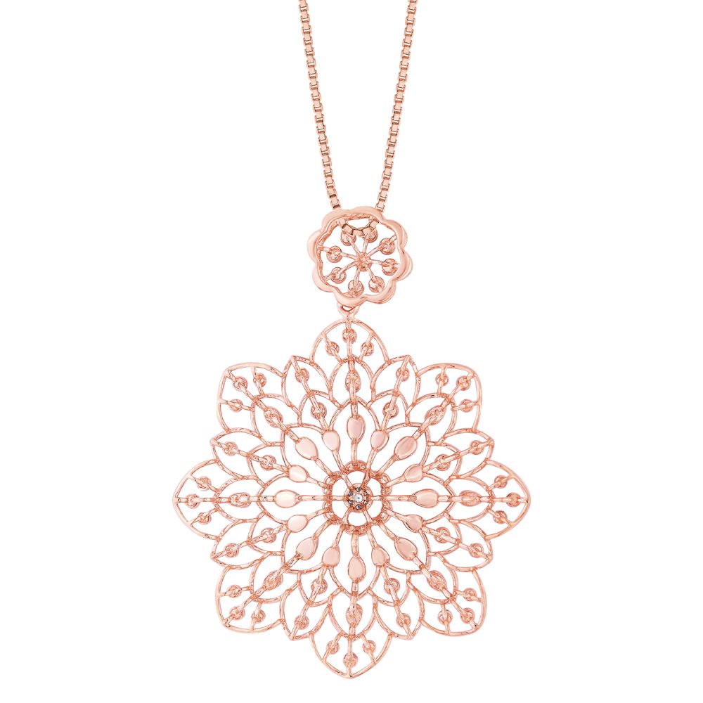 Floral Diamond Pendant in Rose Gold-All Jewellery-OPS22047-D400X0C