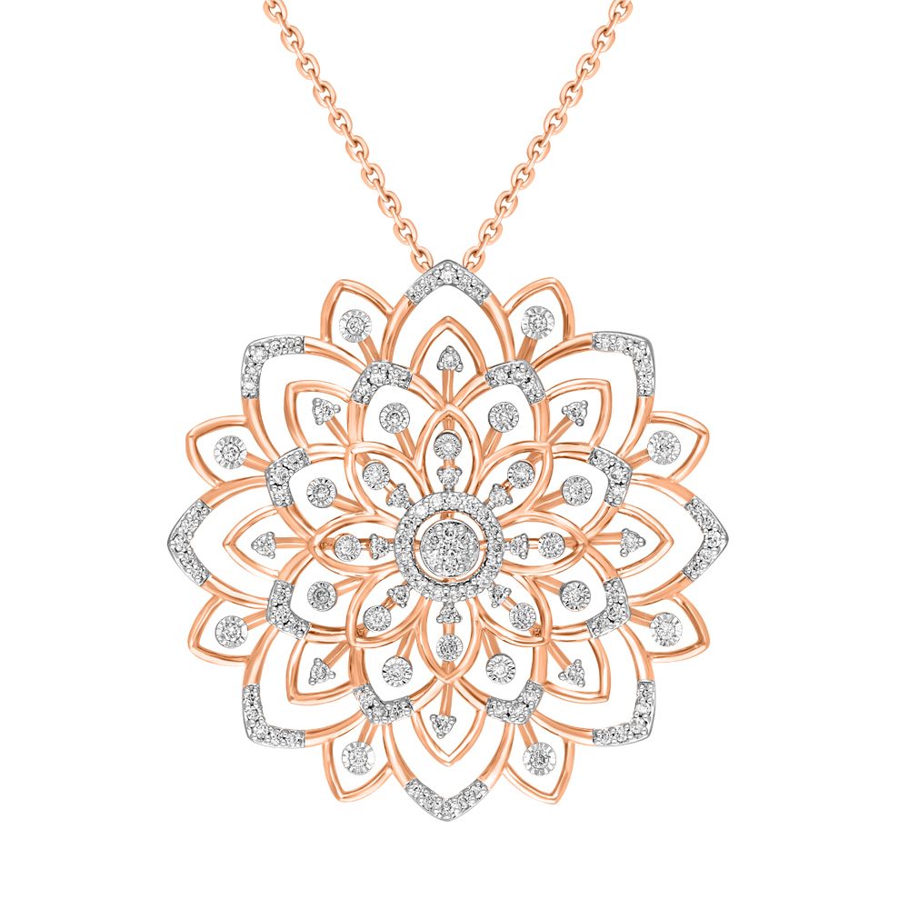 Ethereal Diamond Pendant in 14KT Rose Gold-Pendants-OPS22049-D900X0C