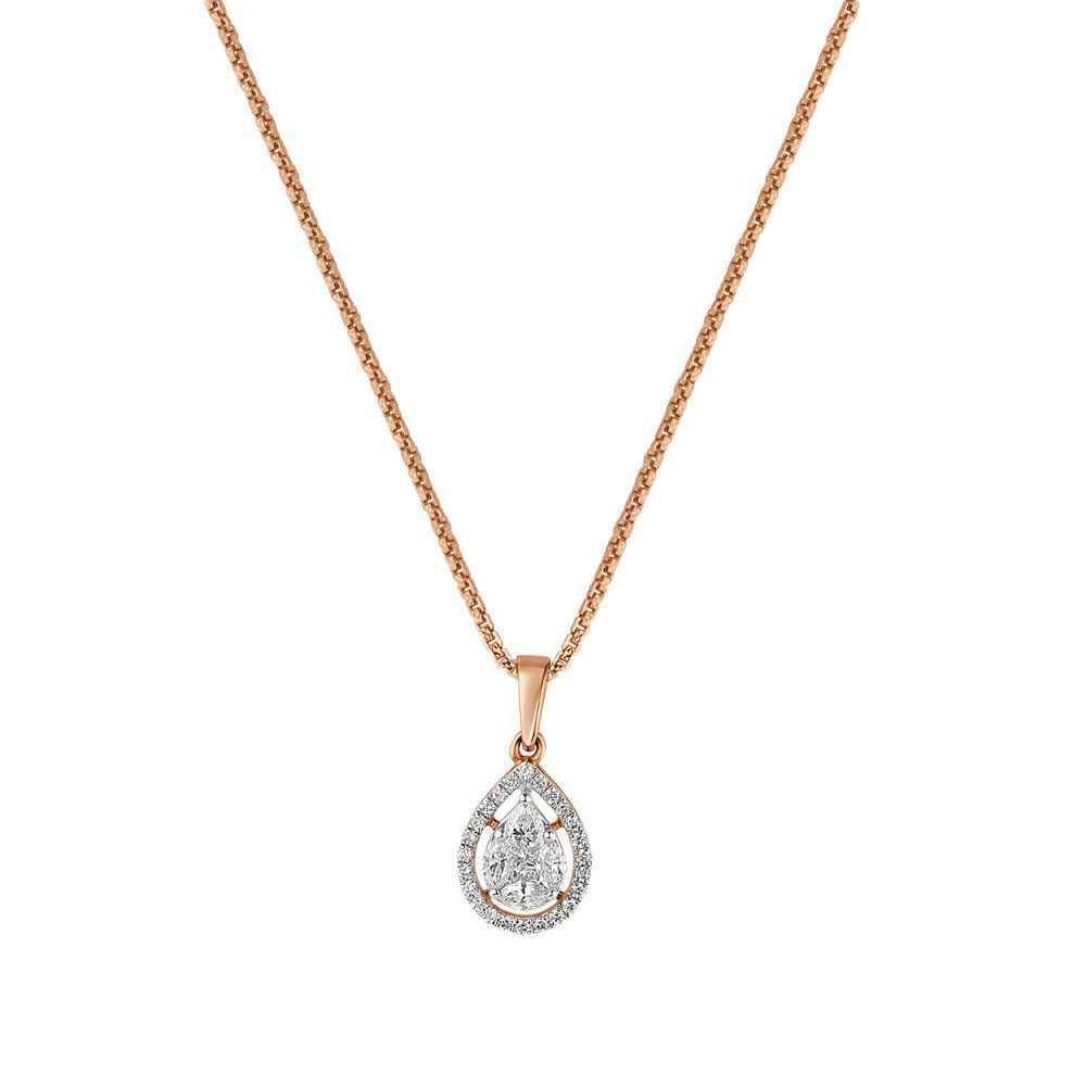 Gleaming Rose Gold and Diamond Pendant-Pendants-OPS22054-D300X0C