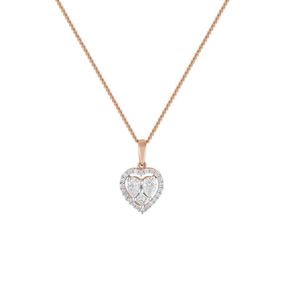 Breathtaking Diamond and 14Kt Rose Gold Pendant and Earrings Set-All Jewellery-OSP22059-D300X0C