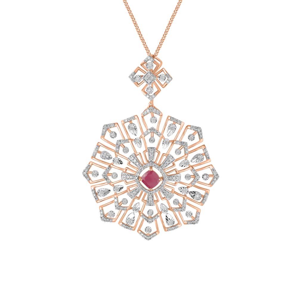 Lustrous Rose Gold Circular Designed Jewellery Set-All Jewellery-OSP23003-D910X0C