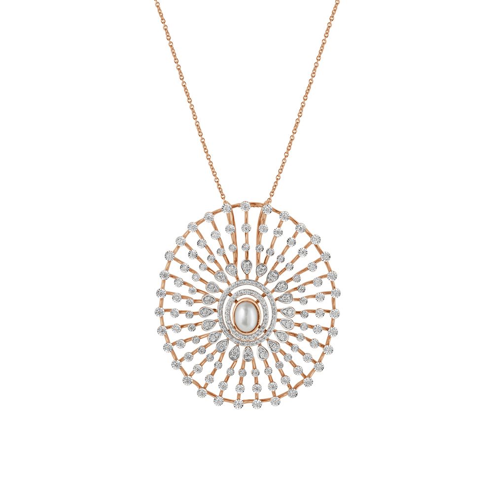 Beautiful Diamond Pendant and Earrings Set in 14Kt Rose Gold-All Jewellery-OSP23007-D908X0C