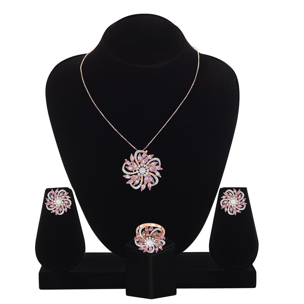 Versatile Diamond Studded Jewellery Set-Diamond-OBX23063-D403X0B