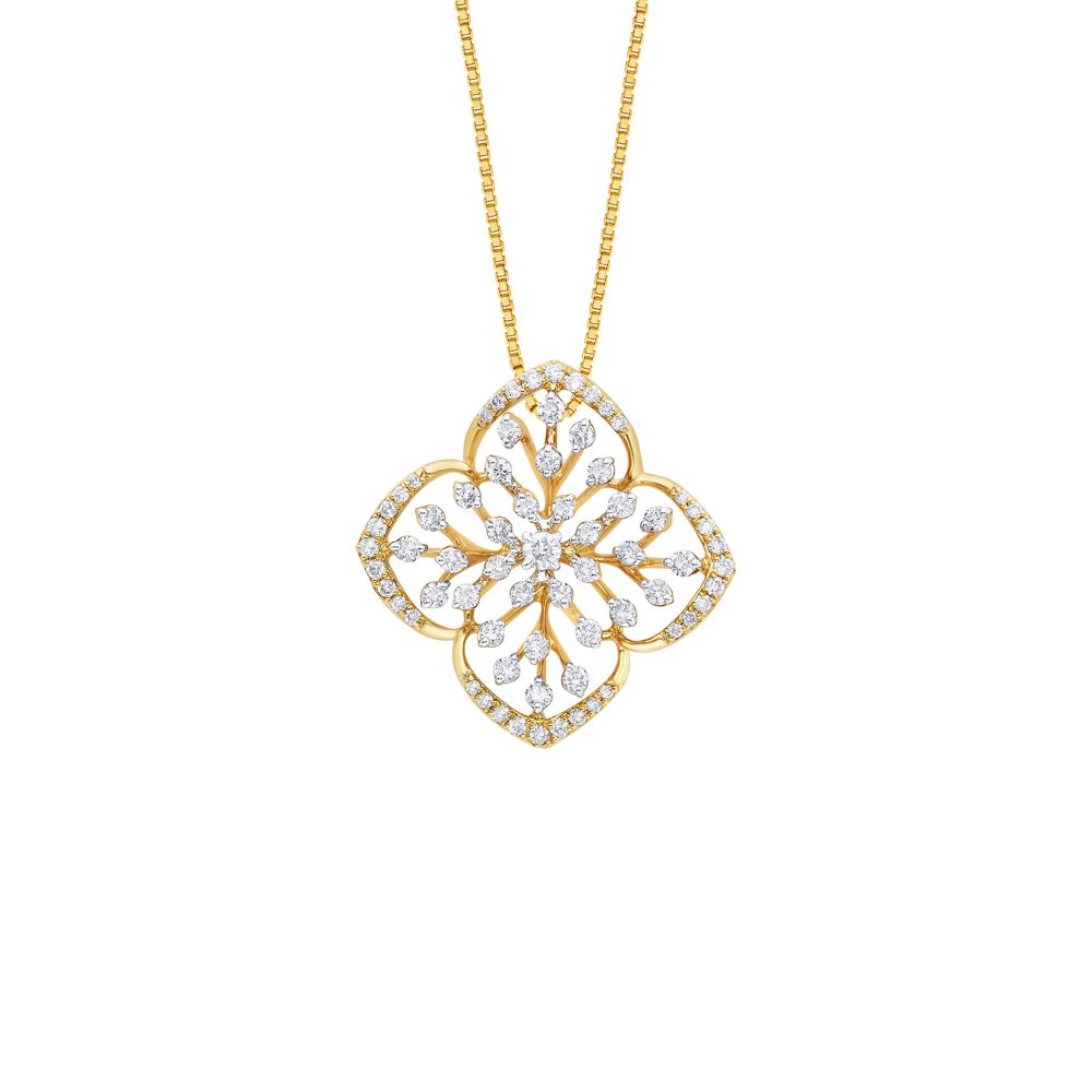 4-Leaf Clover Design Diamond Earrings and Pendant Set-All Jewellery-OSP23016-D400R0B