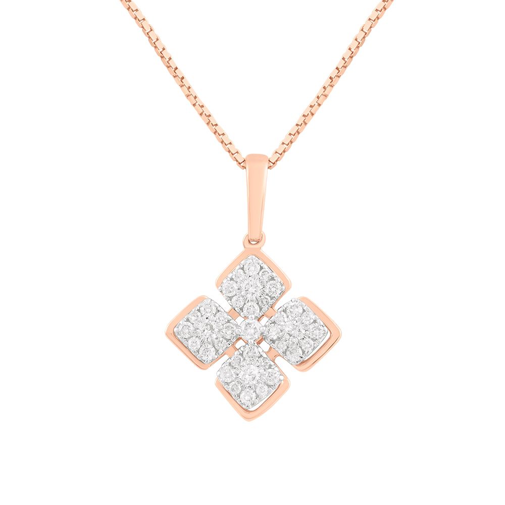 Delicate Diamond Pendant and Earrings Set in Rose Gold-All Jewellery-OSP23020-D400X0B