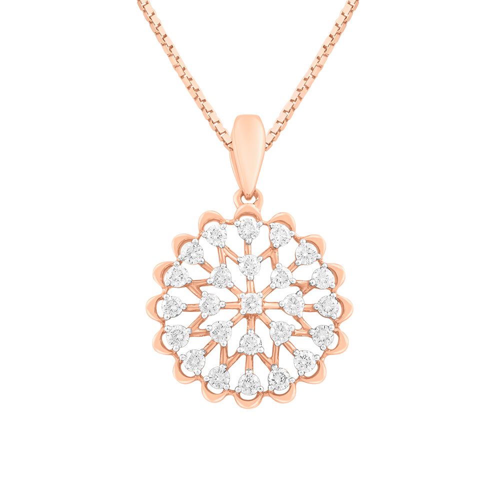 Radiant 18KT Rose Gold Earrings and Pendant Set-All Jewellery-OSP23021-D400X0B