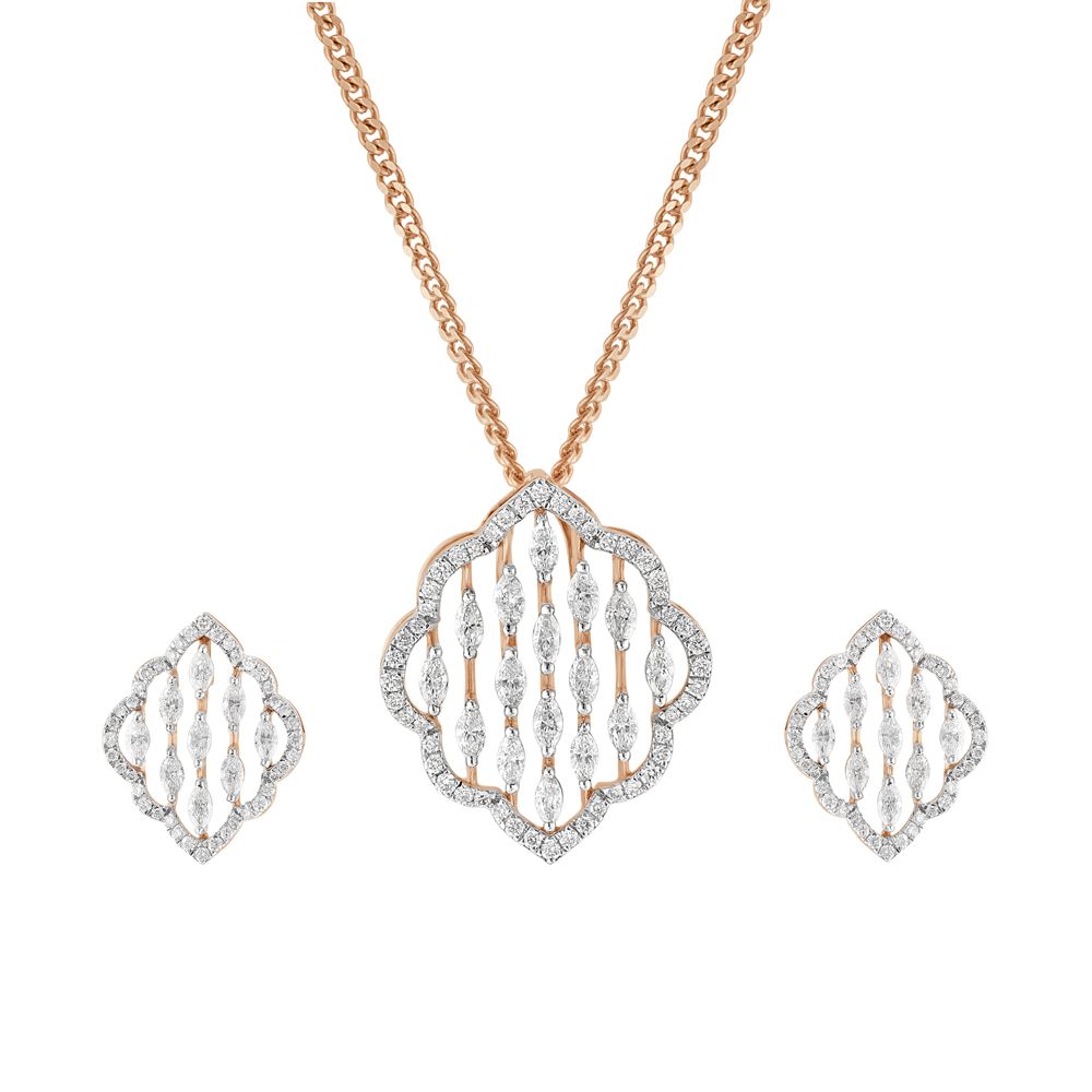 Scintillating Diamond Clustered Pendant Set-All Jewellery-OSP23025-D300X0B