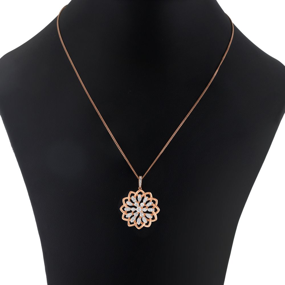Stunning Floral Diamond Pendant Set-All Jewellery-OSP23029-D300X0B