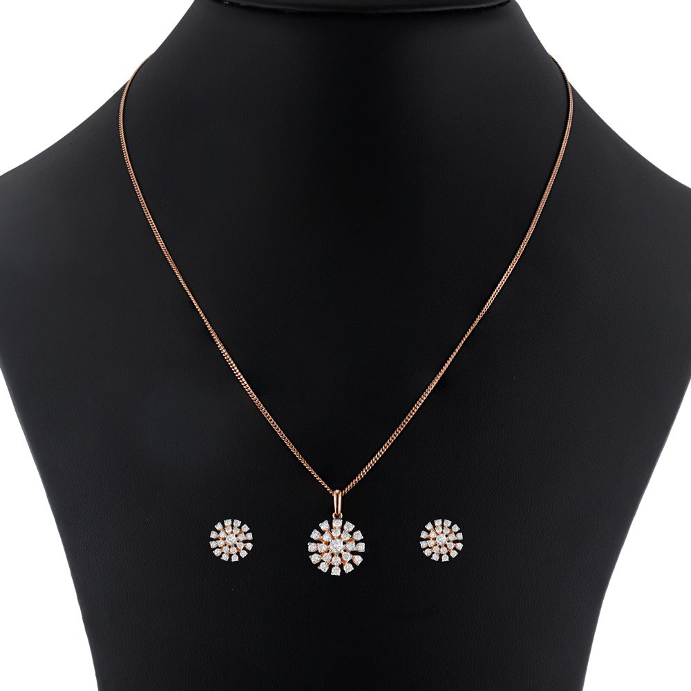 Dainty Rose Gold and Diamond Pendant Set-All Jewellery-OSP23031-D300X0B