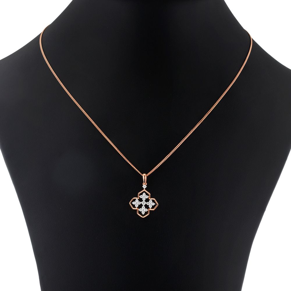 Geometric Design Rose Gold Pendant Set-All Jewellery-OSP23035-D300X0B
