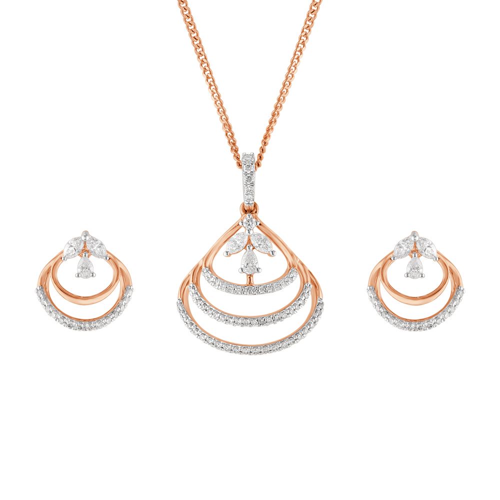 Gleaming Geometric Design Pendant Set-All Jewellery-OSP23039-D300X0B