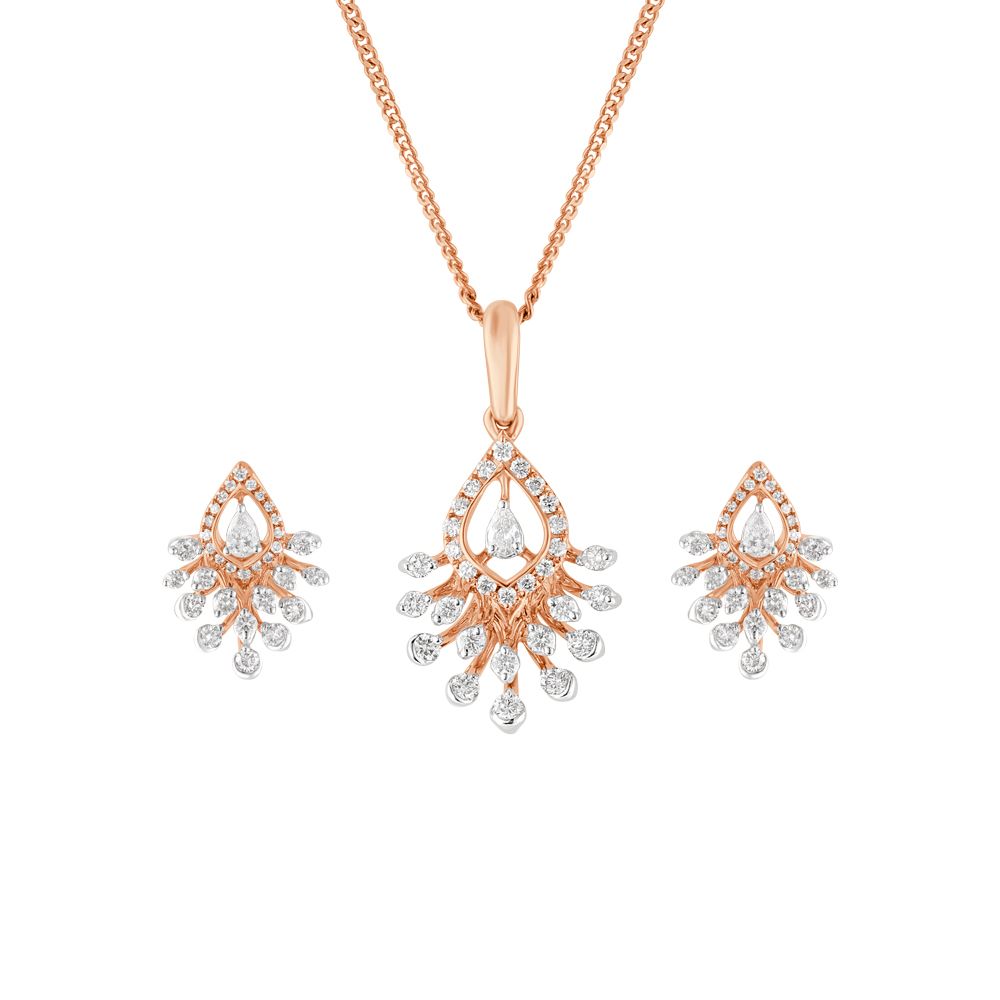 Precious Rose Gold Starburst Pendant Set-All Jewellery-OSP23043-D300X0B