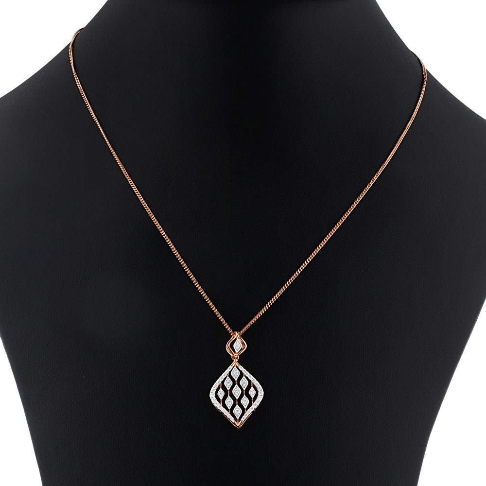 Delicate Geometric Rose Gold Pendant Set-All Jewellery-OSP23044-D300X0B