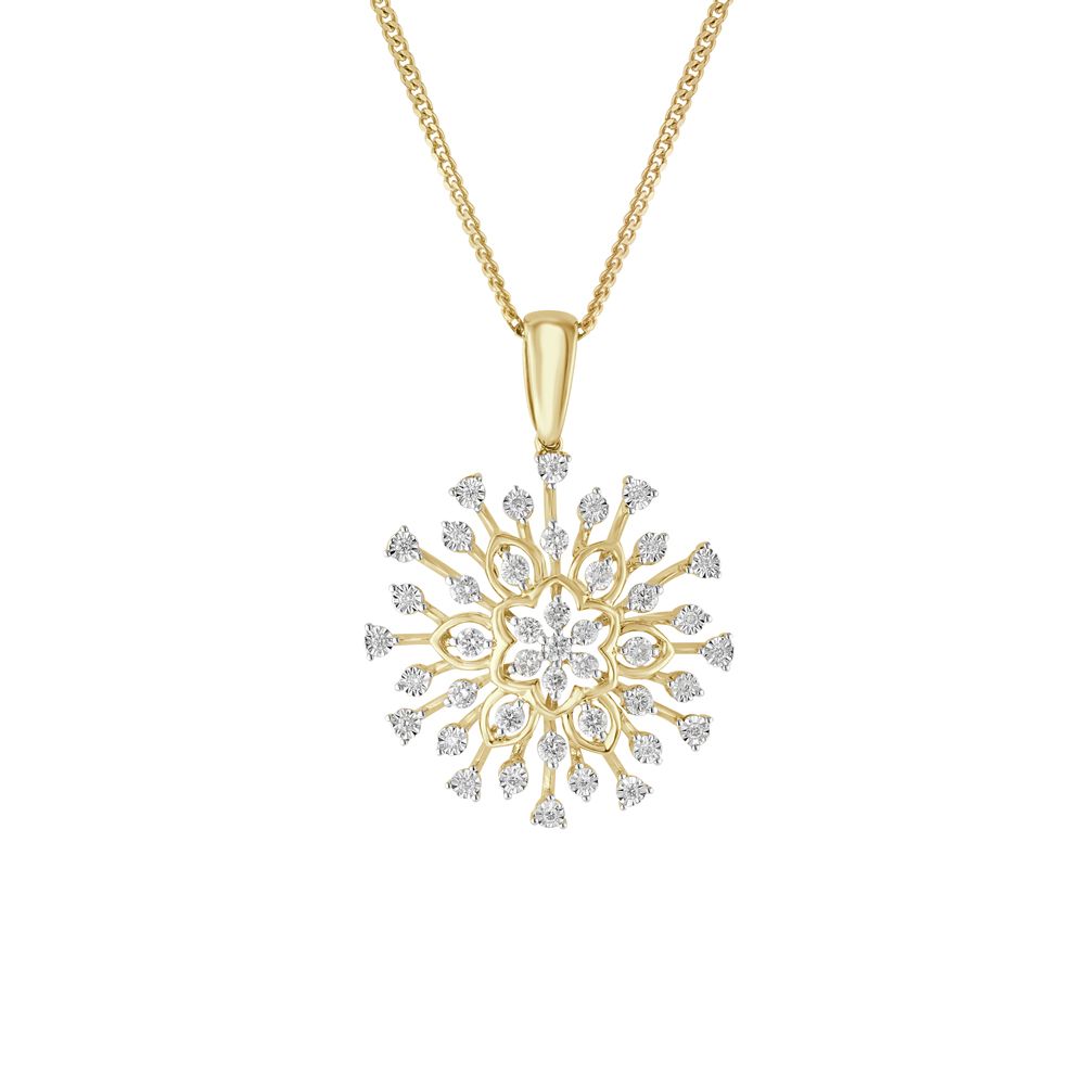 Starburst Design Diamond Pendant Set-Diamond-OSP23045-D300R0B