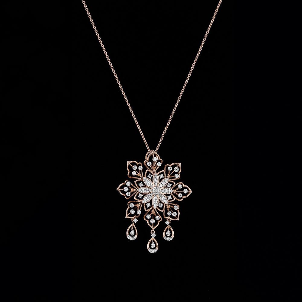 Stunning Diamond Jewellery Set in 18Kt Rose Gold-New Arrivals-OSP23E05-D400X0B