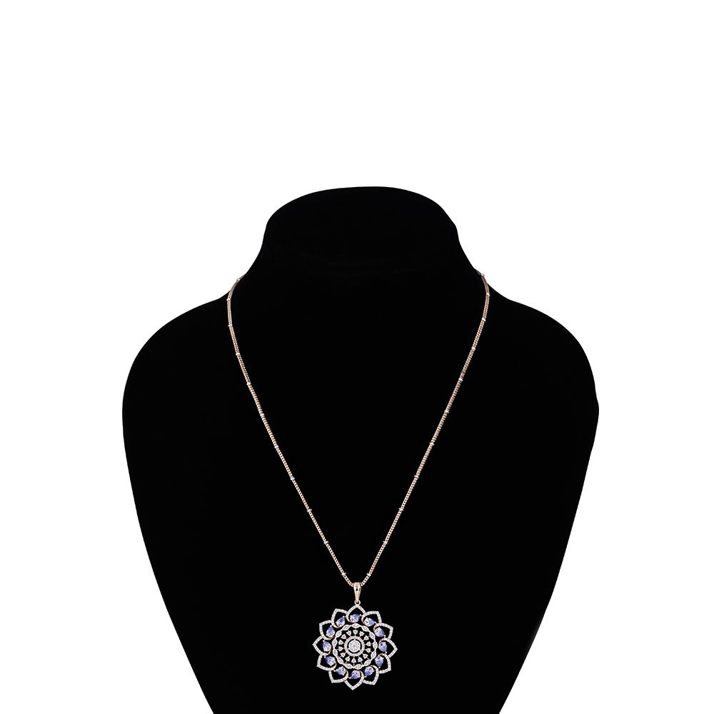 Sparkling Mandala Design 18KT Rose Gold Jewellery Set-Shop by Metal-OSP23E08-D323X0B