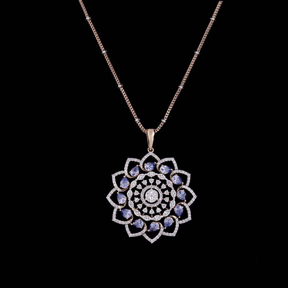 Sparkling Mandala Design 18Kt Rose Gold Jewellery Set-SHOP BY METAL COLOUR-OSP23E08-D323X0B