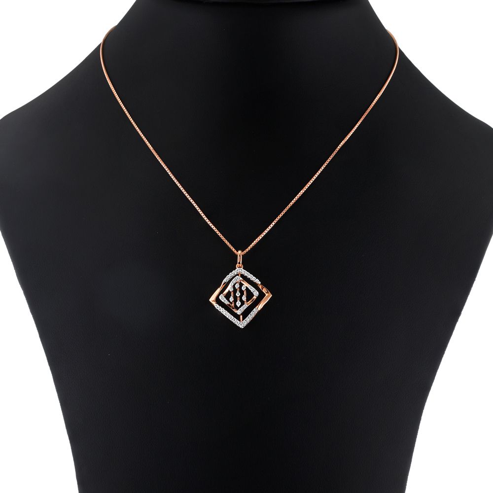 Attractive Diamond and Rose Gold Pendant-Pendants-OPS23E13-D400X0B