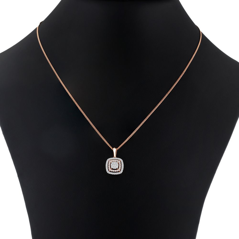 Alluring Halo Design Diamond Pendant Set-All Jewellery-OSP23E19-D400X0B