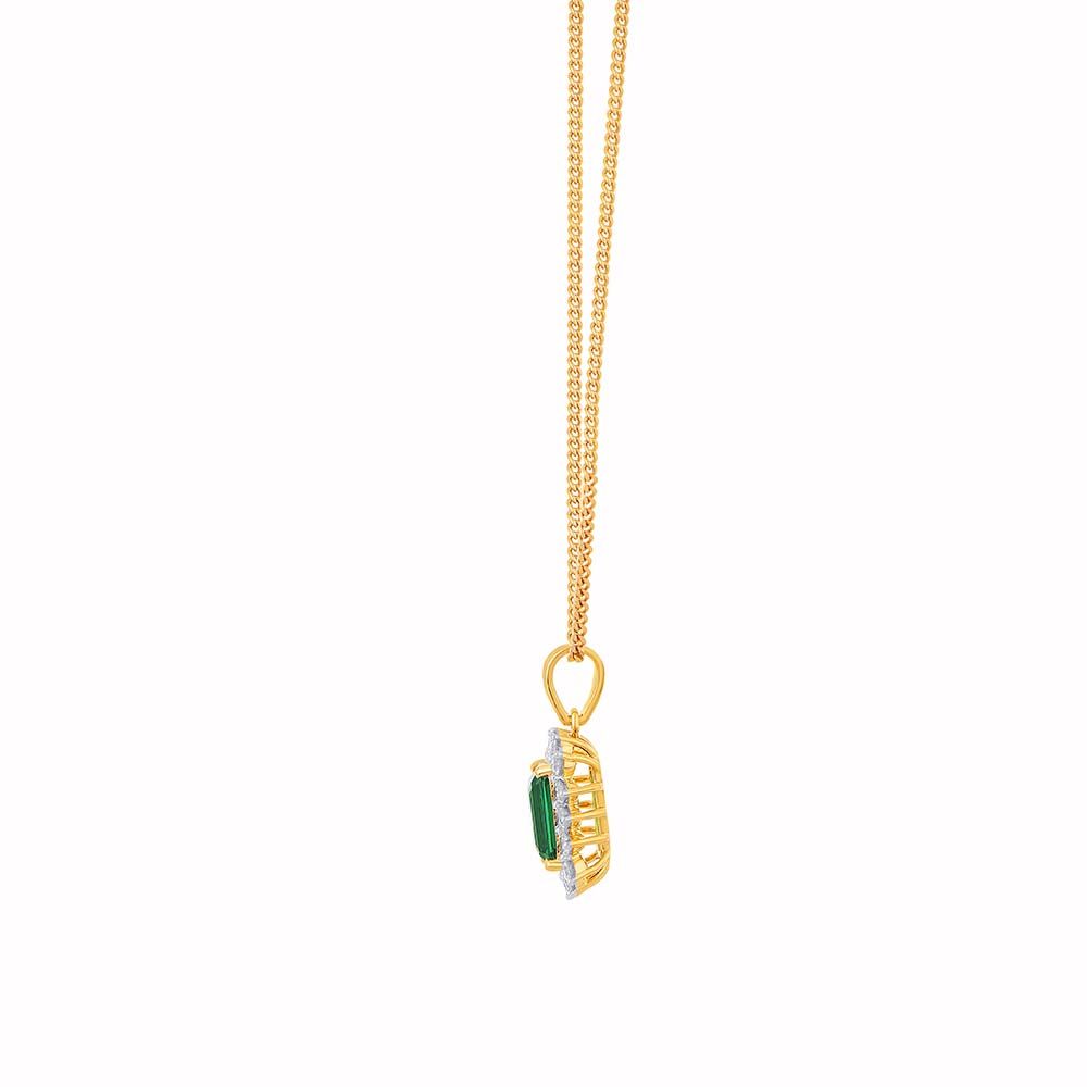 Spangled Emerald Halo Pendant-Pendants-OPS23E21-D411R0B
