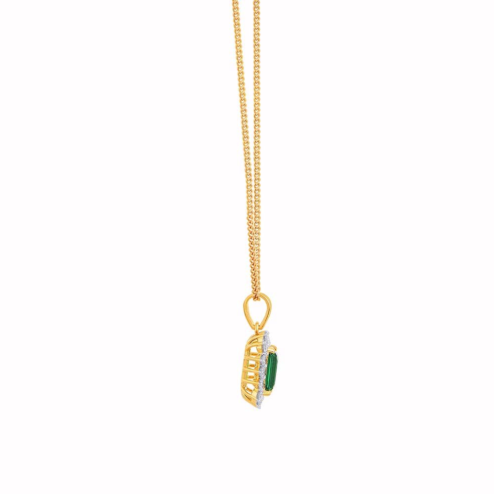 Spangled Emerald Halo Pendant-Pendants-OPS23E21-D411R0B